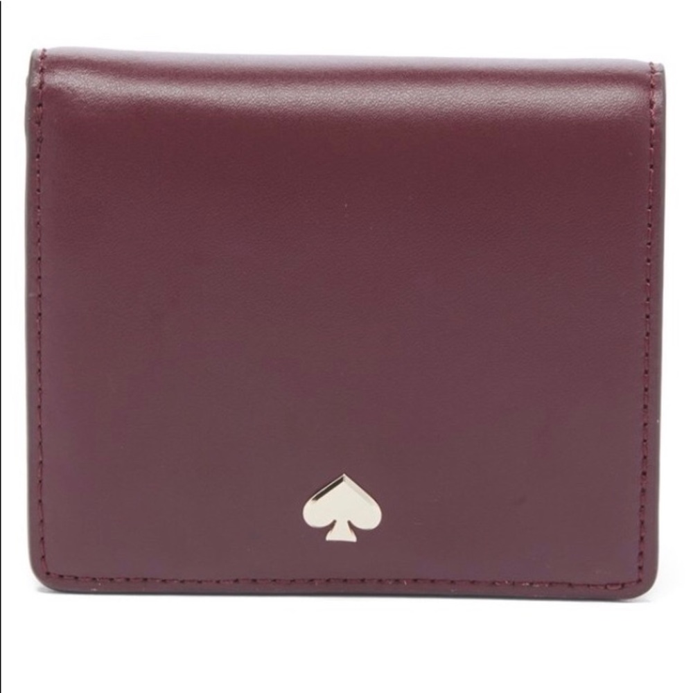 🎉HP!🎉 Cherry Wood Small Bi-Fold Leather Wallet - Picture 2 of 7